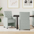 vidaXL Krzesełka jadalne na kółkach 2 pcs Jasnoszary 58 x 67 x 97 cm