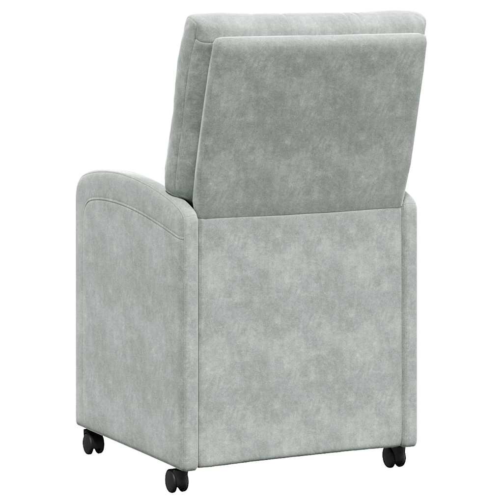 vidaXL Krzesełka jadalne na kółkach 2 pcs Jasnoszary 58 x 67 x 97 cm