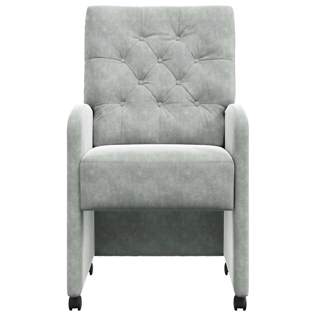 vidaXL Krzesełka jadalne na kółkach 2 pcs Jasnoszary 58 x 67 x 97 cm