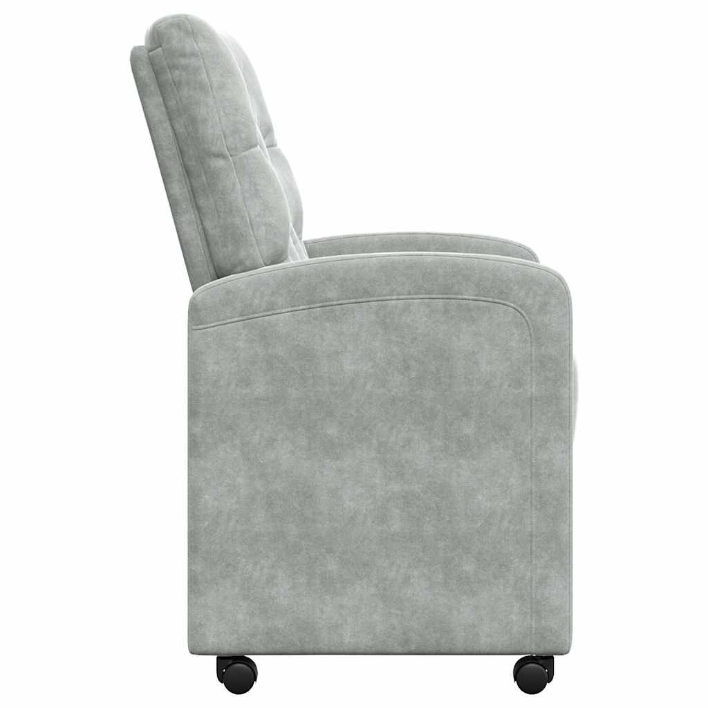 vidaXL Krzesełka jadalne na kółkach 2 pcs Jasnoszary 58 x 67 x 97 cm