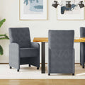 vidaXL Krzesełka jadalne na kółkach 2 pcs ciemno szary 58 x 67 x 97 cm
