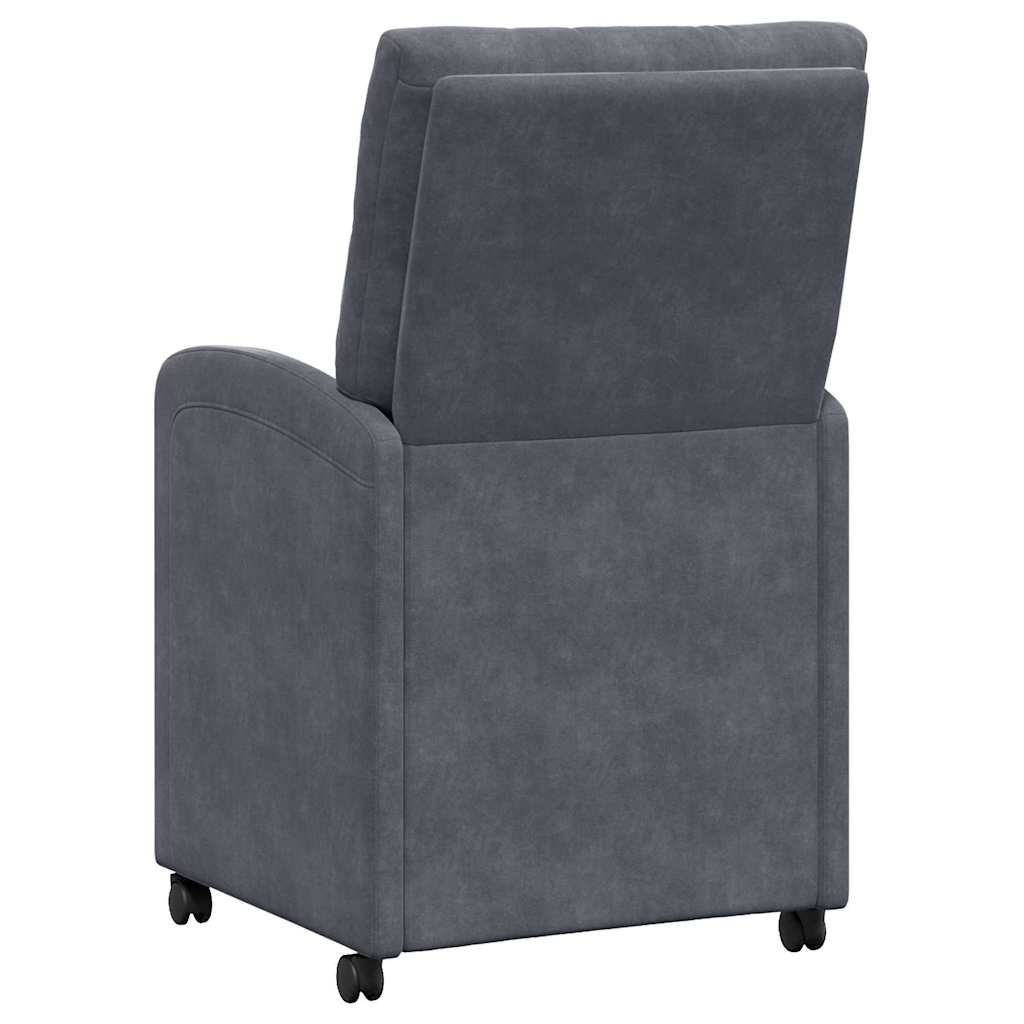 vidaXL Krzesełka jadalne na kółkach 2 pcs ciemno szary 58 x 67 x 97 cm