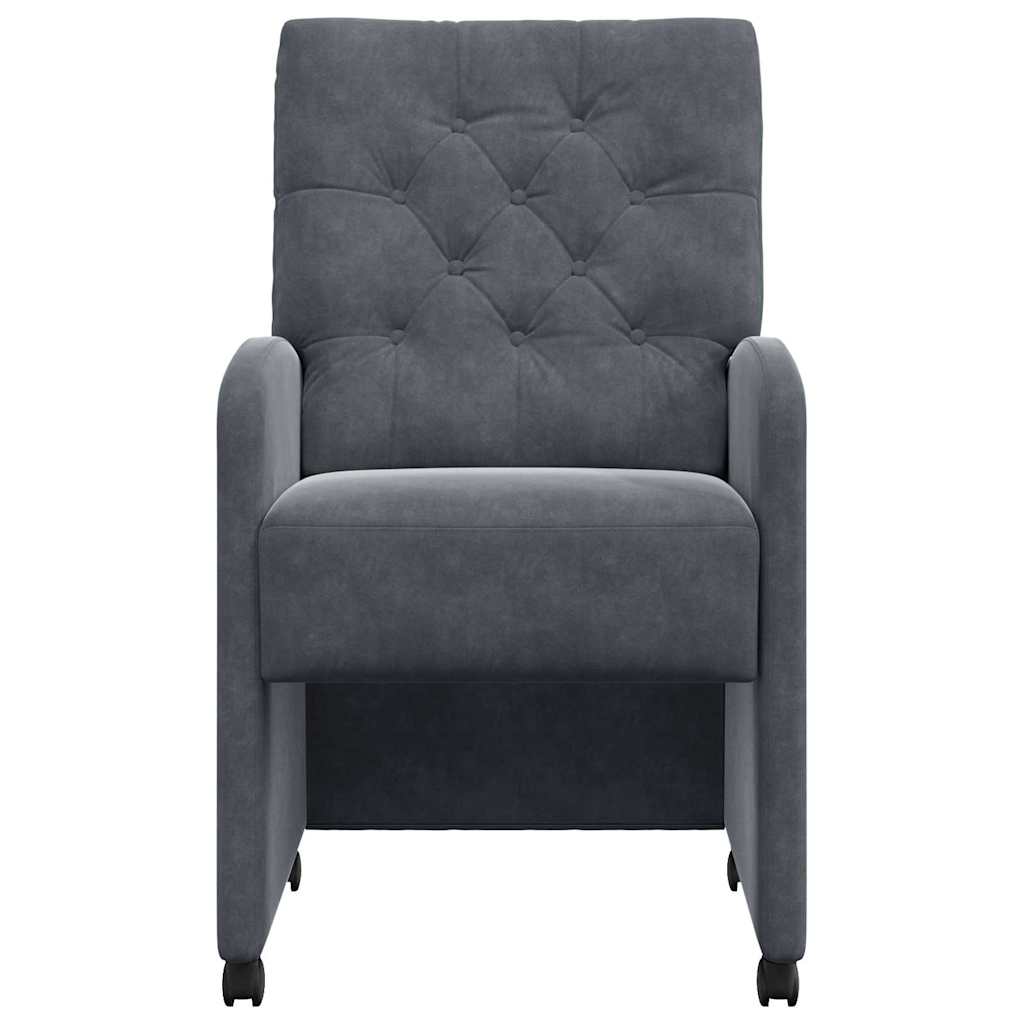 vidaXL Krzesełka jadalne na kółkach 2 pcs ciemno szary 58 x 67 x 97 cm