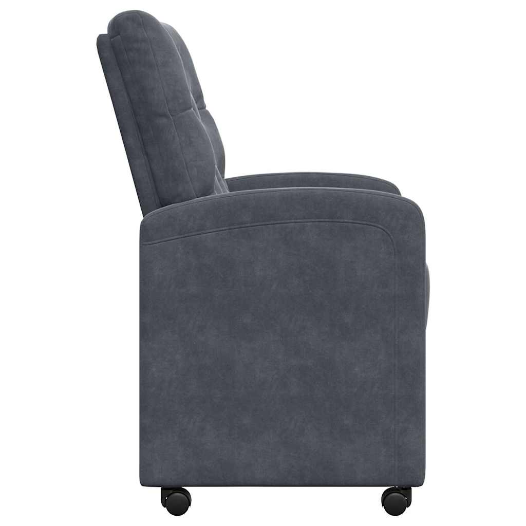 vidaXL Krzesełka jadalne na kółkach 2 pcs ciemno szary 58 x 67 x 97 cm