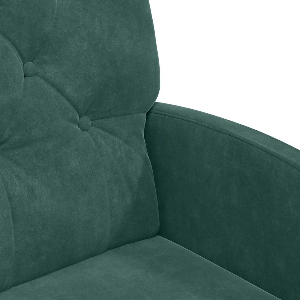 vidaXL Krzesełka jadalne na kółkach 2 pcs Ciemnozielony Aksamit