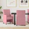 vidaXL Krzesełka jadalne na kółkach 2 pcs Różowy 58 x 67 x 97 cm