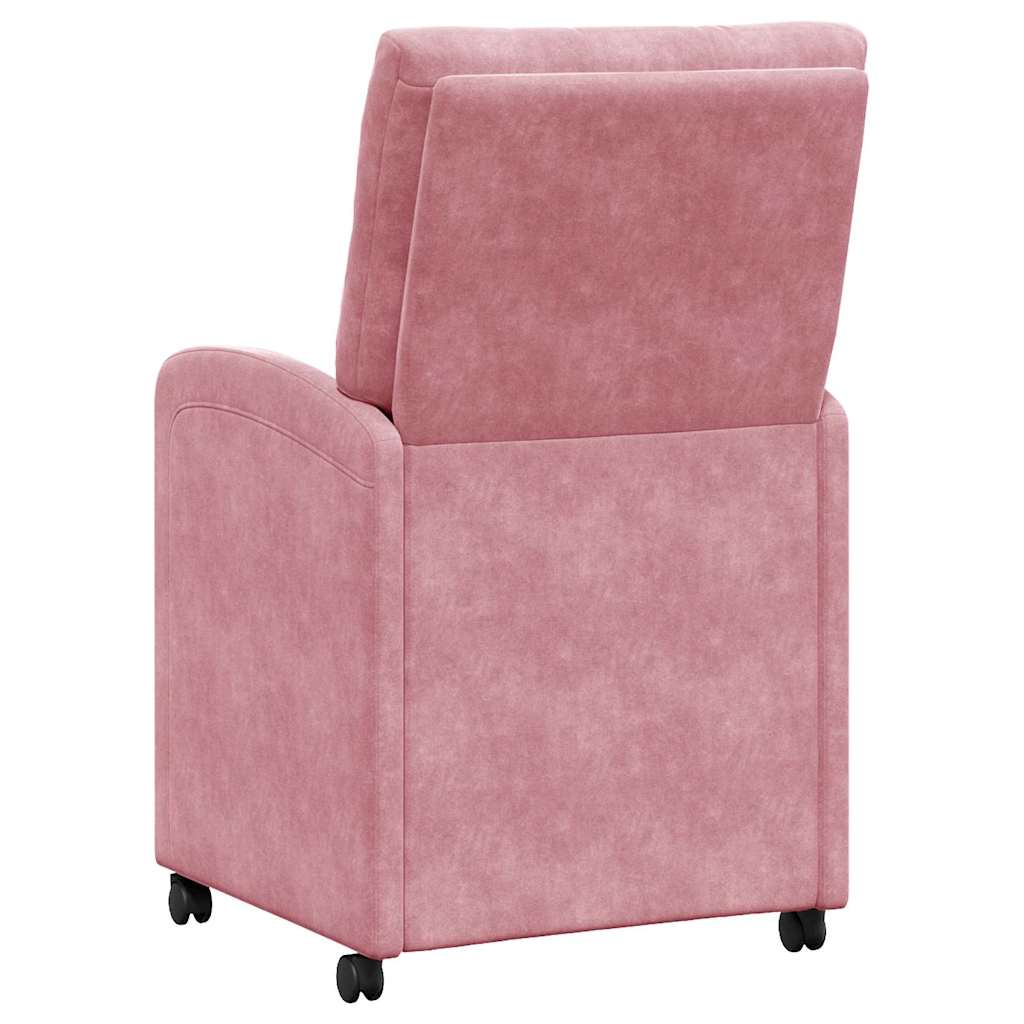 vidaXL Krzesełka jadalne na kółkach 2 pcs Różowy 58 x 67 x 97 cm