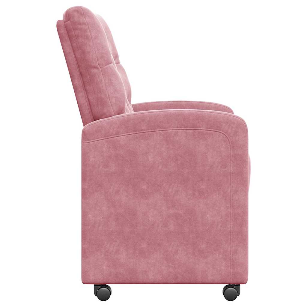 vidaXL Krzesełka jadalne na kółkach 2 pcs Różowy 58 x 67 x 97 cm