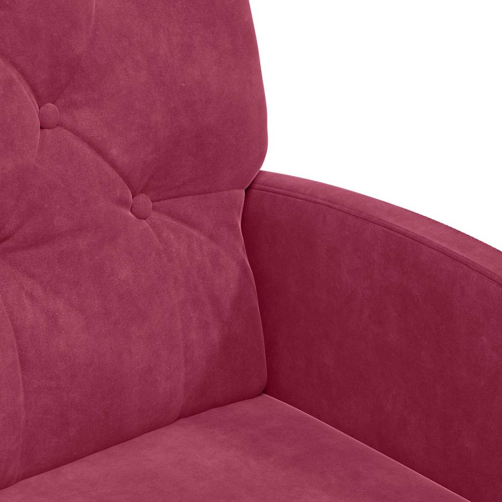vidaXL Krzesełka jadalne na kółkach 2 pcs czerwone wino Aksamit
