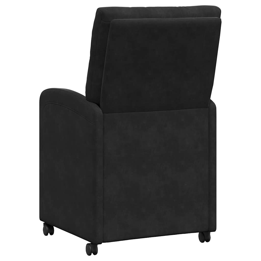 vidaXL Krzesełka jadalne na kółkach 2 pcs Czarny 58 x 67 x 97 cm