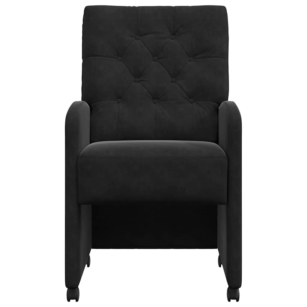vidaXL Krzesełka jadalne na kółkach 2 pcs Czarny 58 x 67 x 97 cm