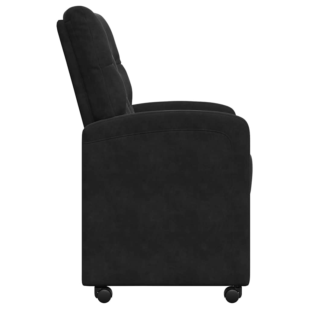 vidaXL Krzesełka jadalne na kółkach 2 pcs Czarny 58 x 67 x 97 cm