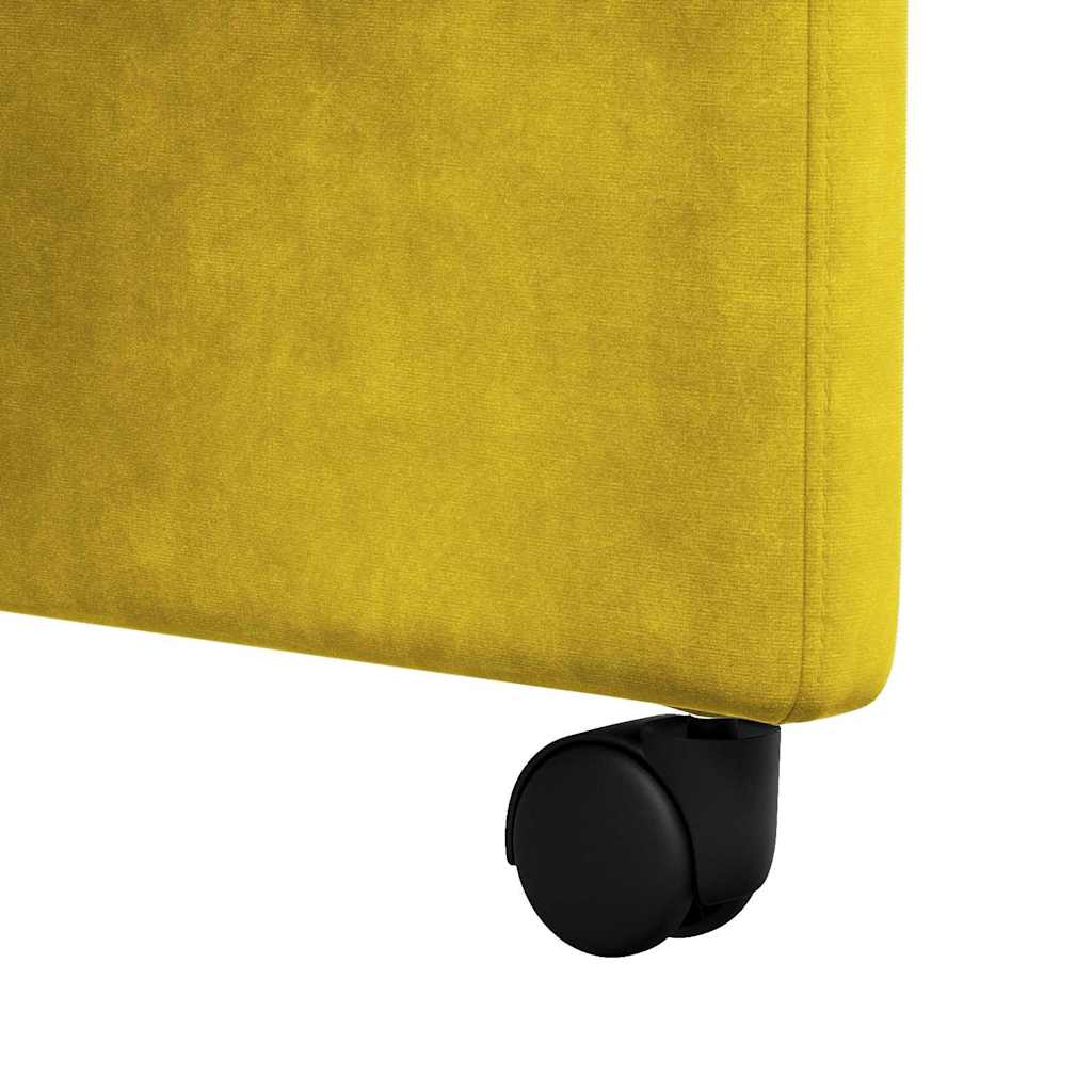 vidaXL Krzesełka jadalne na kółkach 2 pcs Żółty 58 x 67 x 97 cm