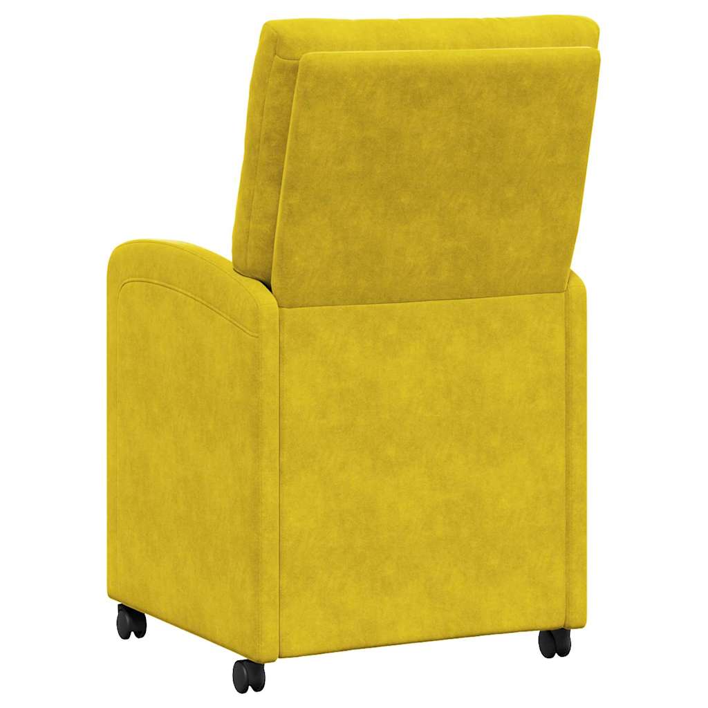 vidaXL Krzesełka jadalne na kółkach 2 pcs Żółty 58 x 67 x 97 cm