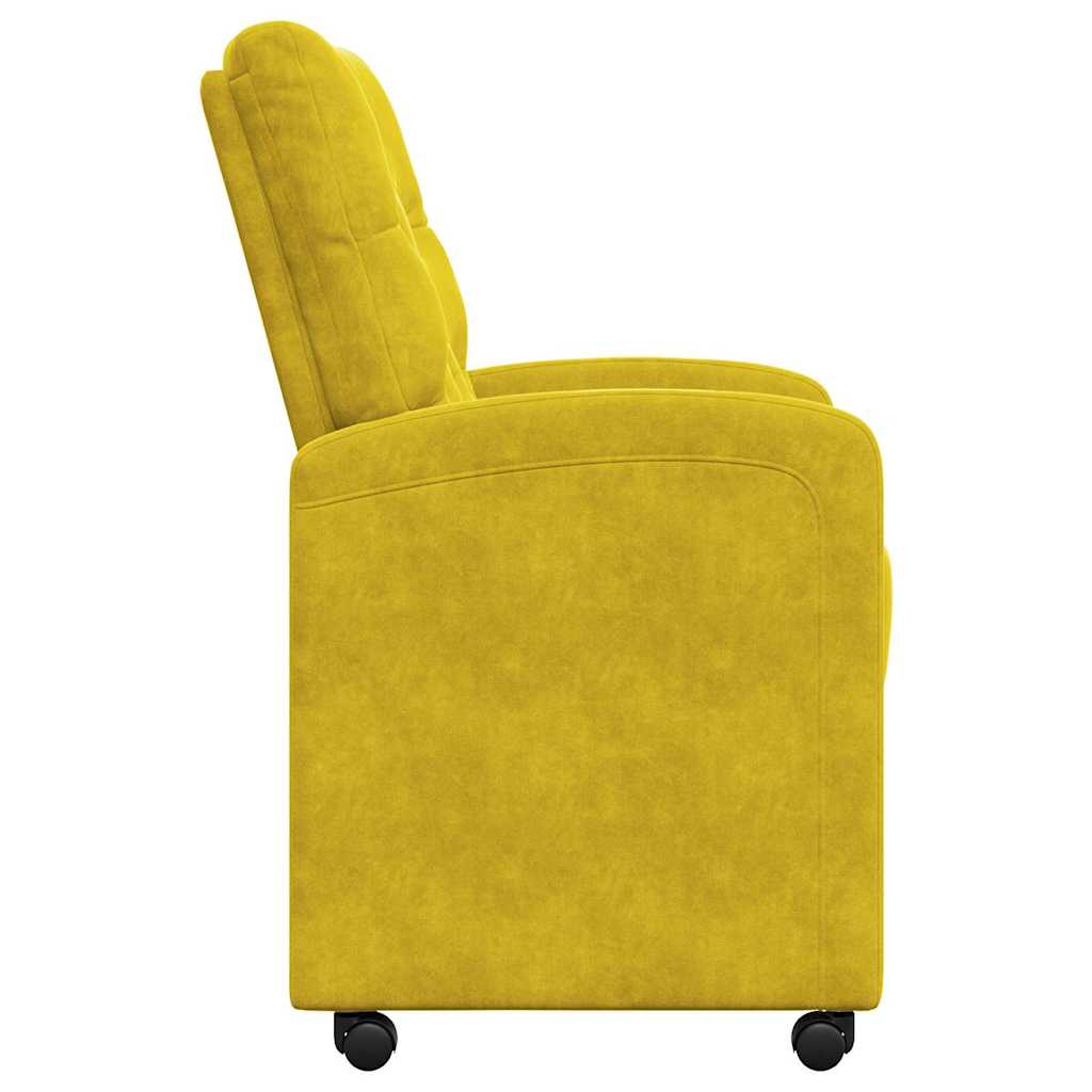 vidaXL Krzesełka jadalne na kółkach 2 pcs Żółty 58 x 67 x 97 cm