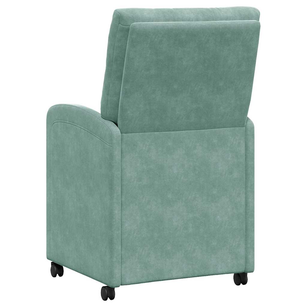 vidaXL Krzesełka jadalne na kółkach 2 pcs morska zieleń Aksamit