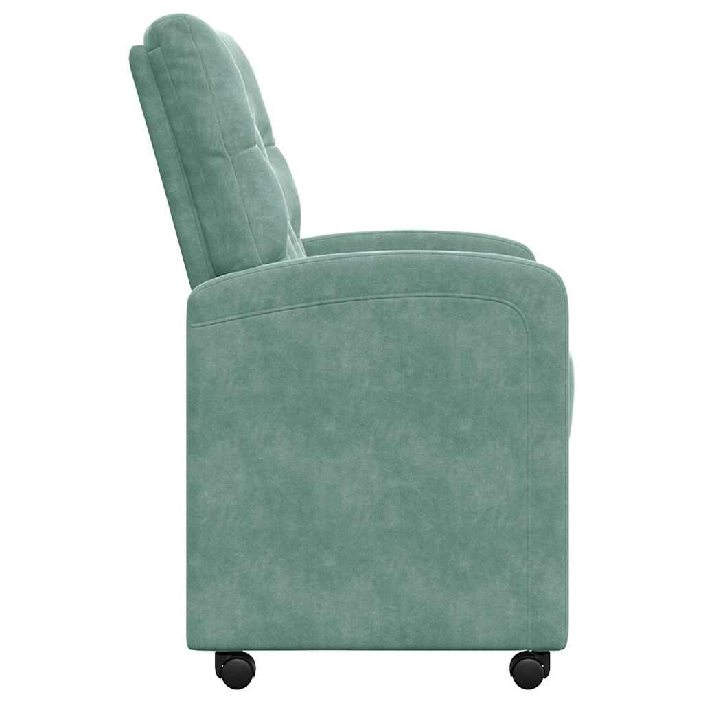 vidaXL Krzesełka jadalne na kółkach 2 pcs morska zieleń Aksamit