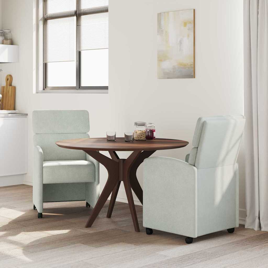 vidaXL Krzesełka jadalne na kółkach 2 pcs Jasnoszary 58 x 65 x 98 cm