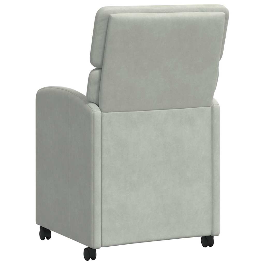 vidaXL Krzesełka jadalne na kółkach 2 pcs Jasnoszary 58 x 65 x 98 cm