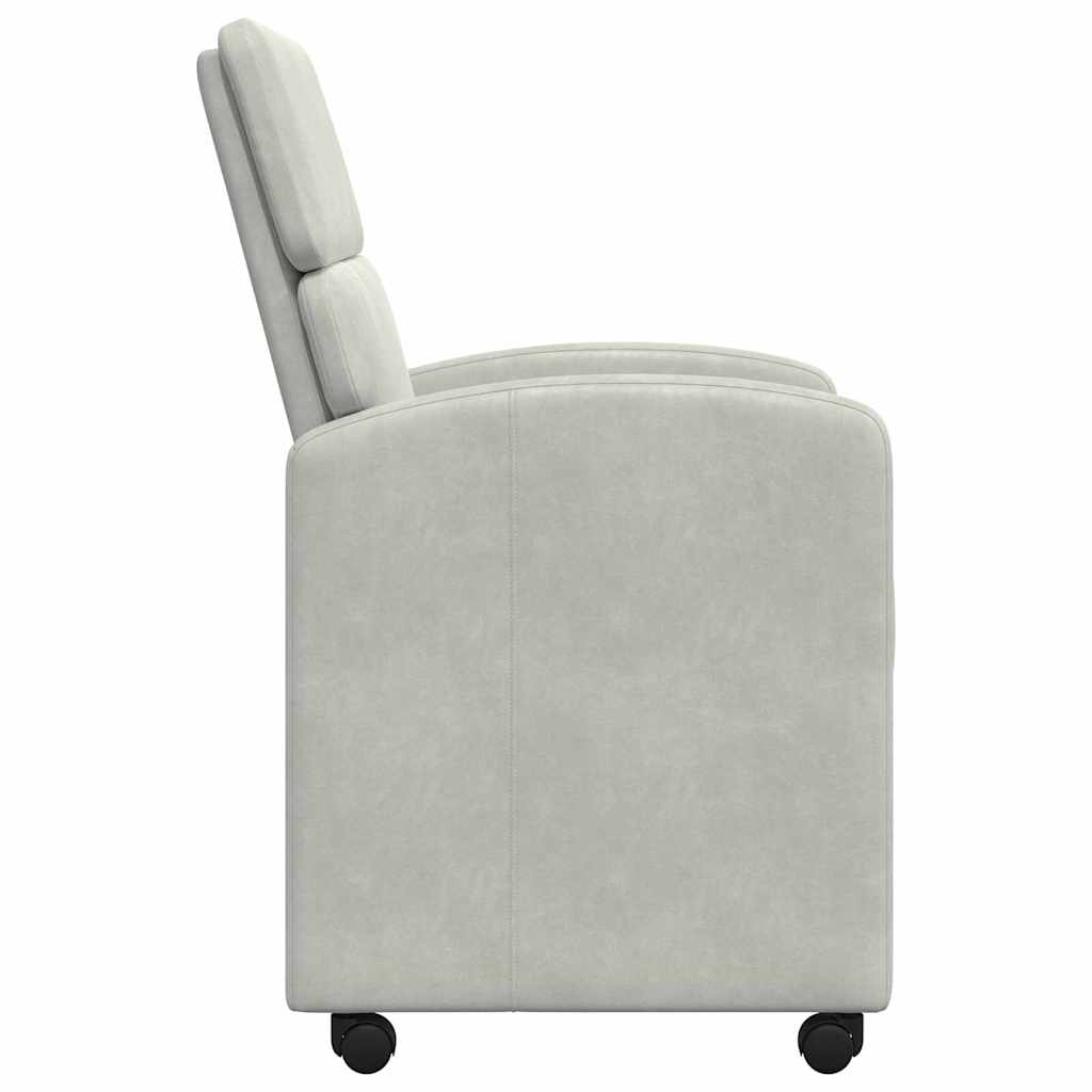 vidaXL Krzesełka jadalne na kółkach 2 pcs Jasnoszary 58 x 65 x 98 cm