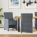 vidaXL Krzesełka jadalne na kółkach 2 pcs ciemno szary 58 x 65 x 98 cm
