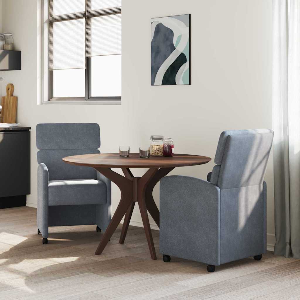 vidaXL Krzesełka jadalne na kółkach 2 pcs ciemno szary 58 x 65 x 98 cm