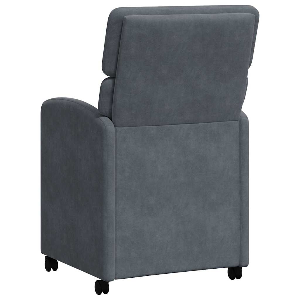 vidaXL Krzesełka jadalne na kółkach 2 pcs ciemno szary 58 x 65 x 98 cm
