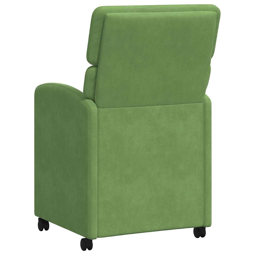 vidaXL Krzesełka jadalne na kółkach 2 pcs jasnozielony 58 x 65 x 98 cm