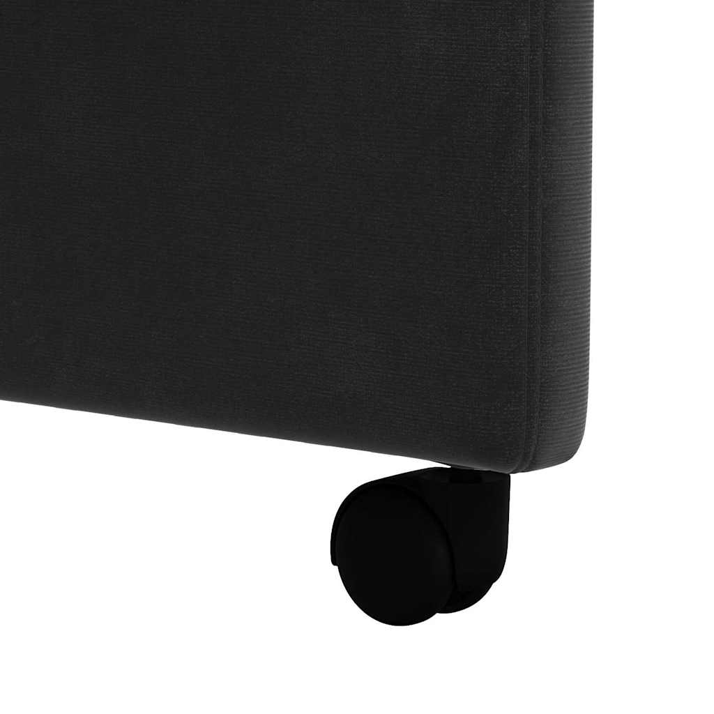 vidaXL Krzesełka jadalne na kółkach 2 pcs Czarny 58 x 65 x 98 cm