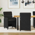 vidaXL Krzesełka jadalne na kółkach 2 pcs Czarny 58 x 65 x 98 cm