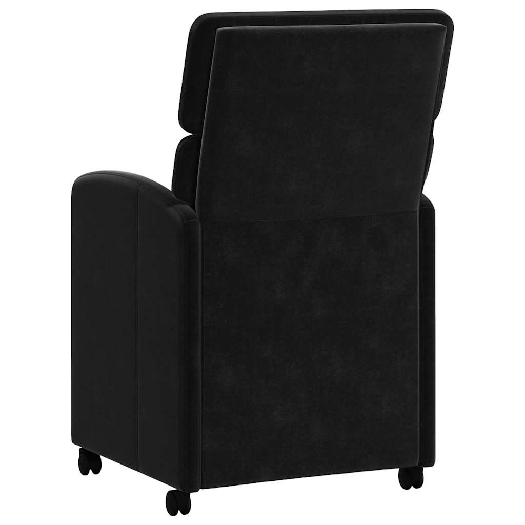 vidaXL Krzesełka jadalne na kółkach 2 pcs Czarny 58 x 65 x 98 cm
