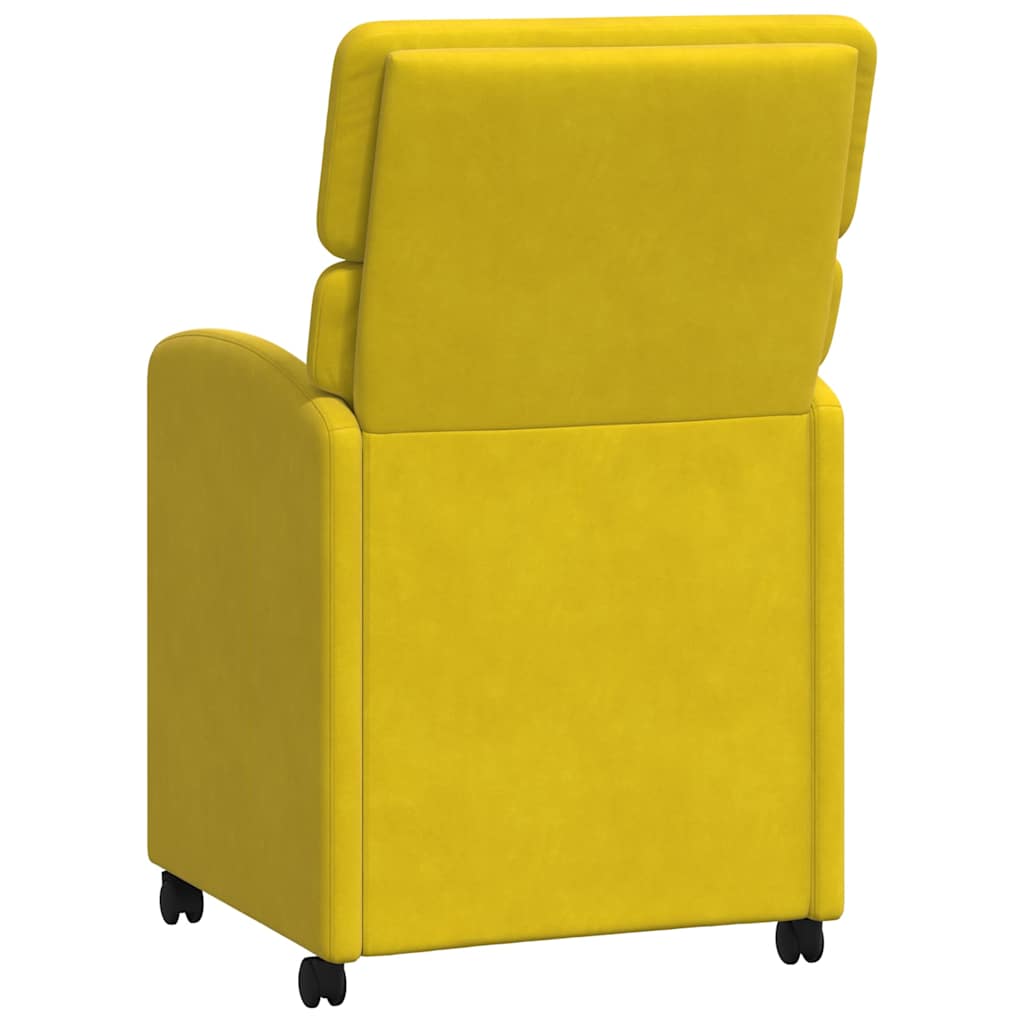 vidaXL Krzesełka jadalne na kółkach 2 pcs Żółty 58 x 65 x 98 cm
