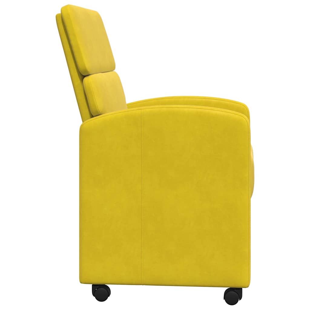 vidaXL Krzesełka jadalne na kółkach 2 pcs Żółty 58 x 65 x 98 cm
