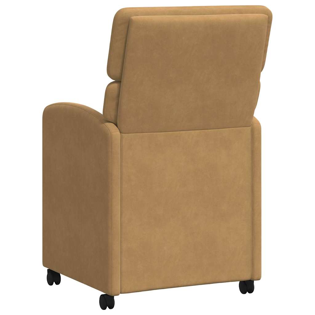vidaXL Krzesełka jadalne na kółkach 2 pcs Brązowy 58 x 65 x 98 cm