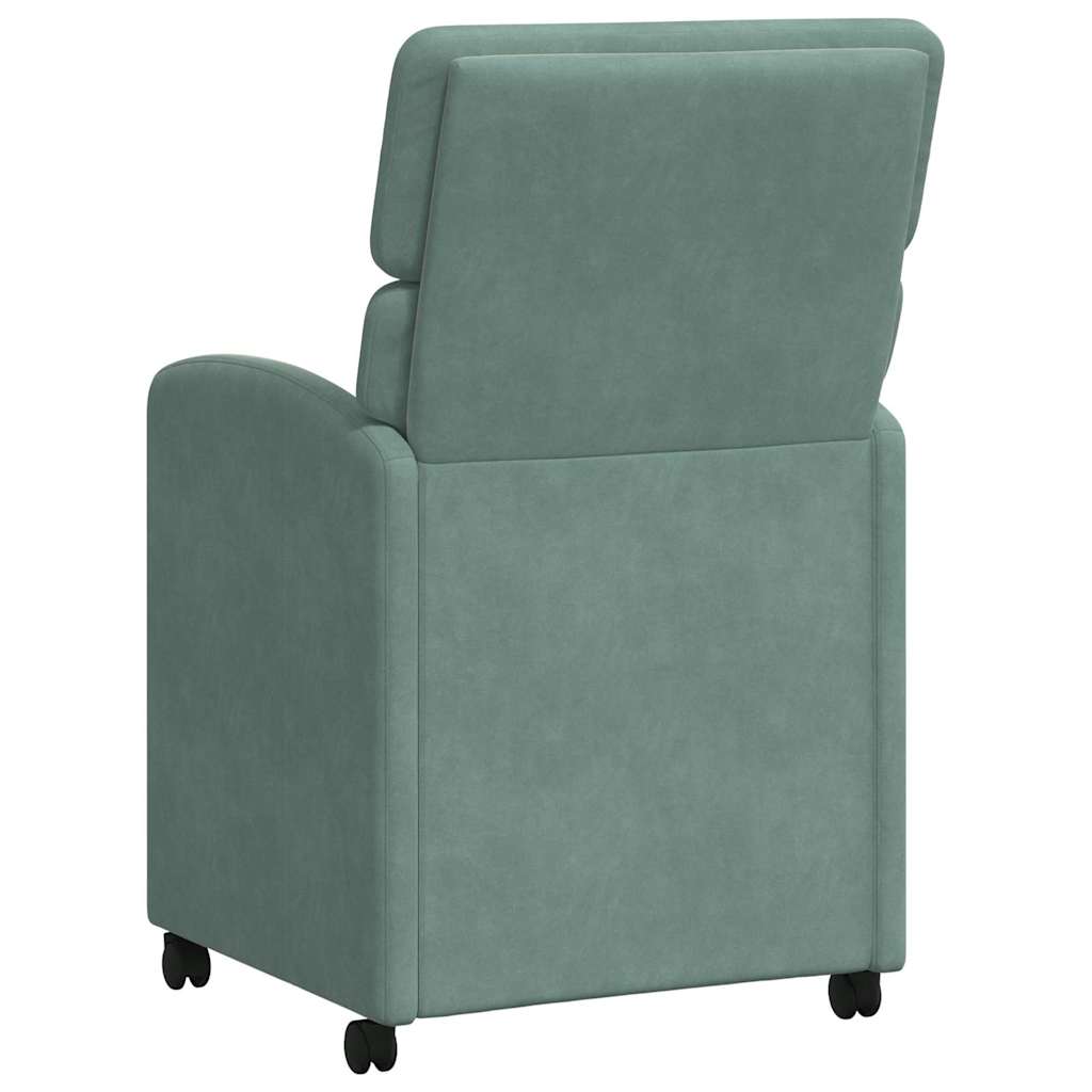 vidaXL Krzesełka jadalne na kółkach 2 pcs morska zieleń Aksamit