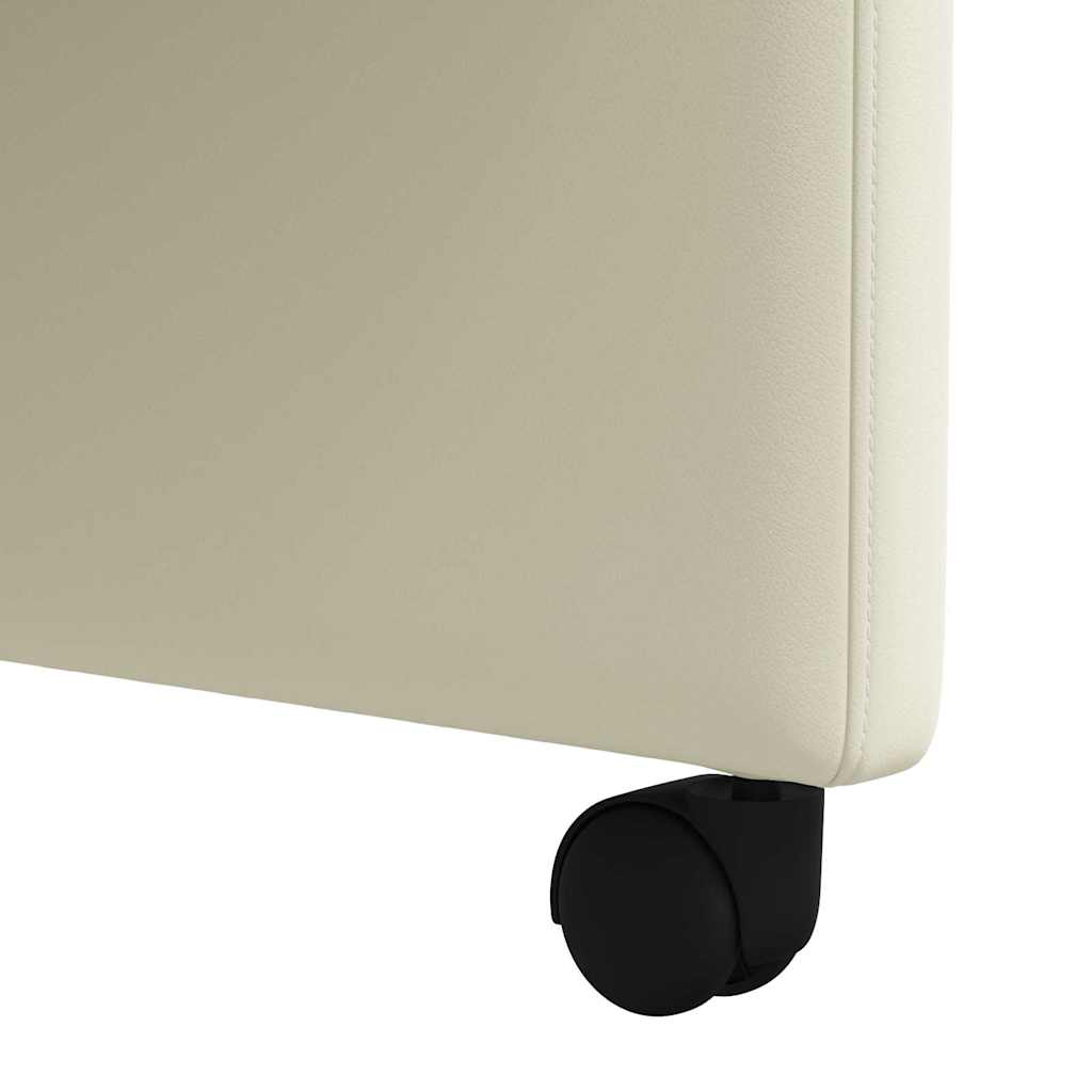 vidaXL Krzesełka jadalne na kółkach 2 pcs Kremowy 58 x 65 x 98 cm