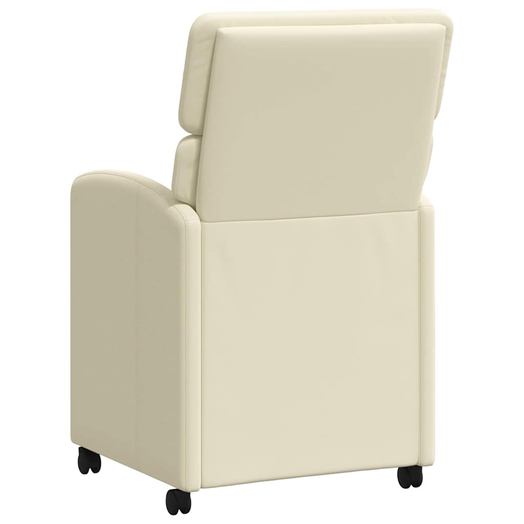 vidaXL Krzesełka jadalne na kółkach 2 pcs Kremowy 58 x 65 x 98 cm