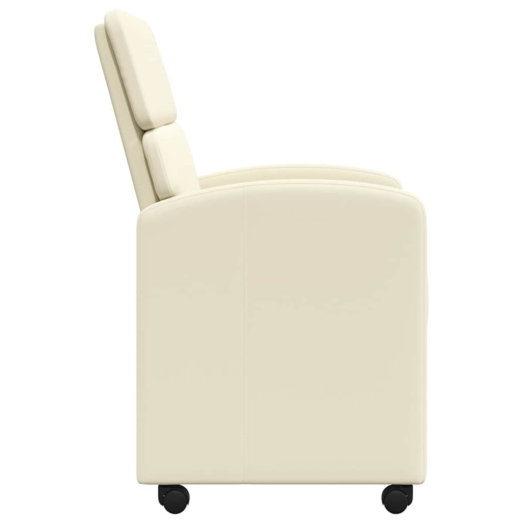 vidaXL Krzesełka jadalne na kółkach 2 pcs Kremowy 58 x 65 x 98 cm