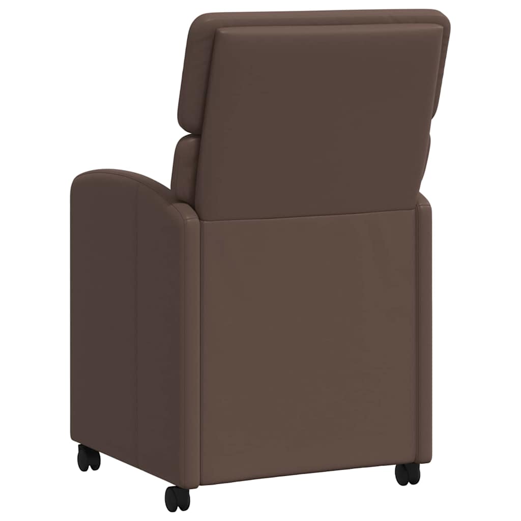 vidaXL Krzesełka jadalne na kółkach 2 pcs Brązowy 58 x 65 x 98 cm