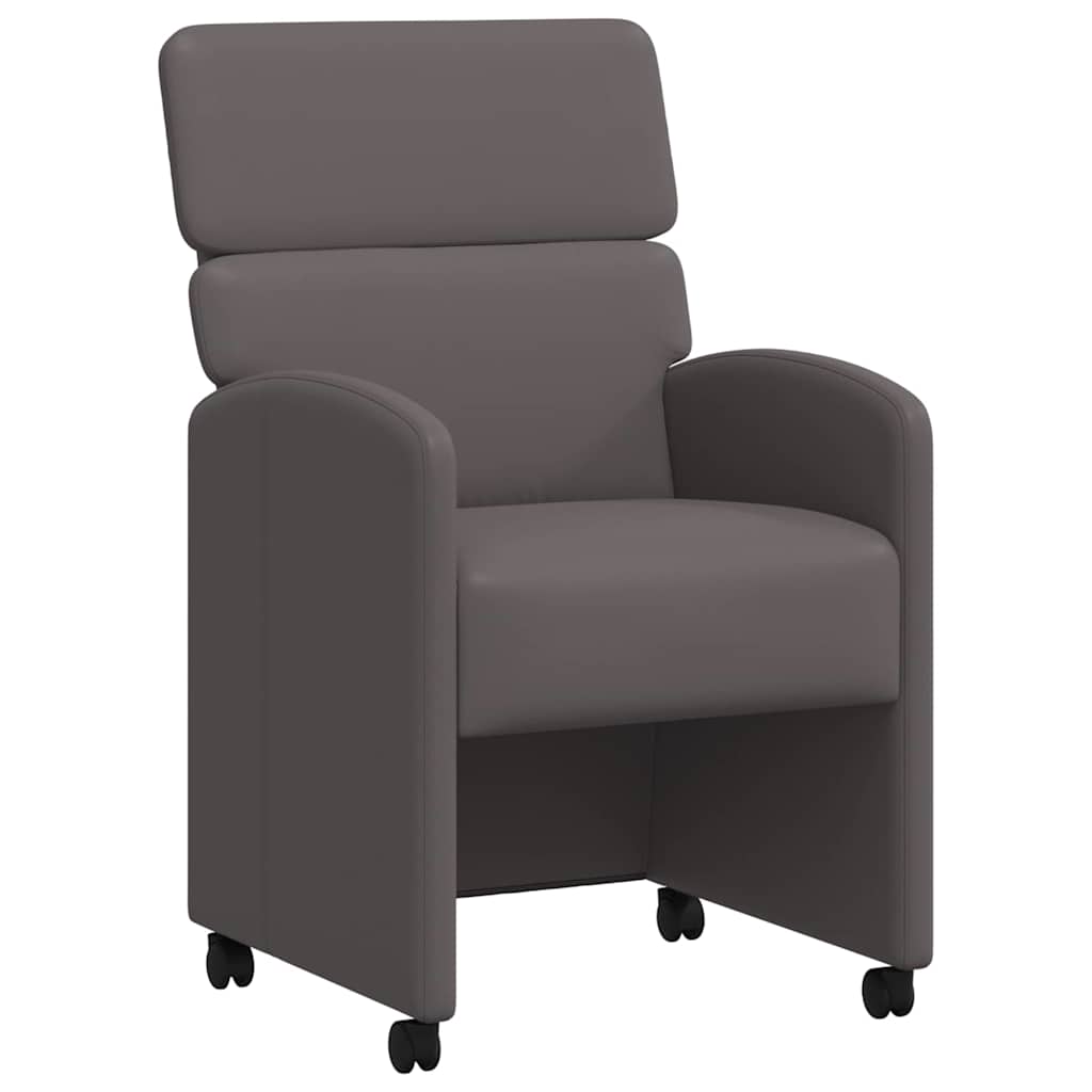vidaXL Krzesełka jadalne na kółkach 2 pcs Szary 58 x 65 x 98 cm