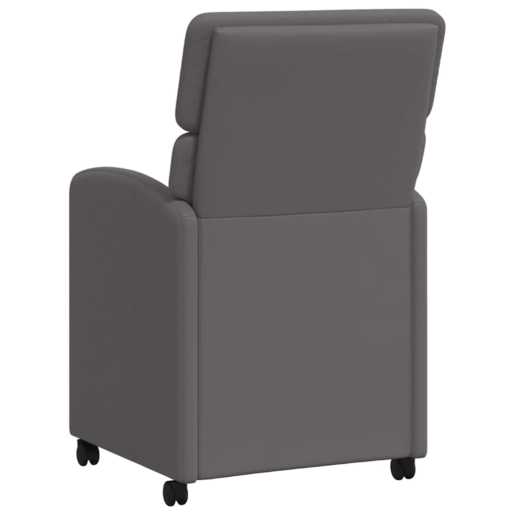 vidaXL Krzesełka jadalne na kółkach 2 pcs Szary 58 x 65 x 98 cm