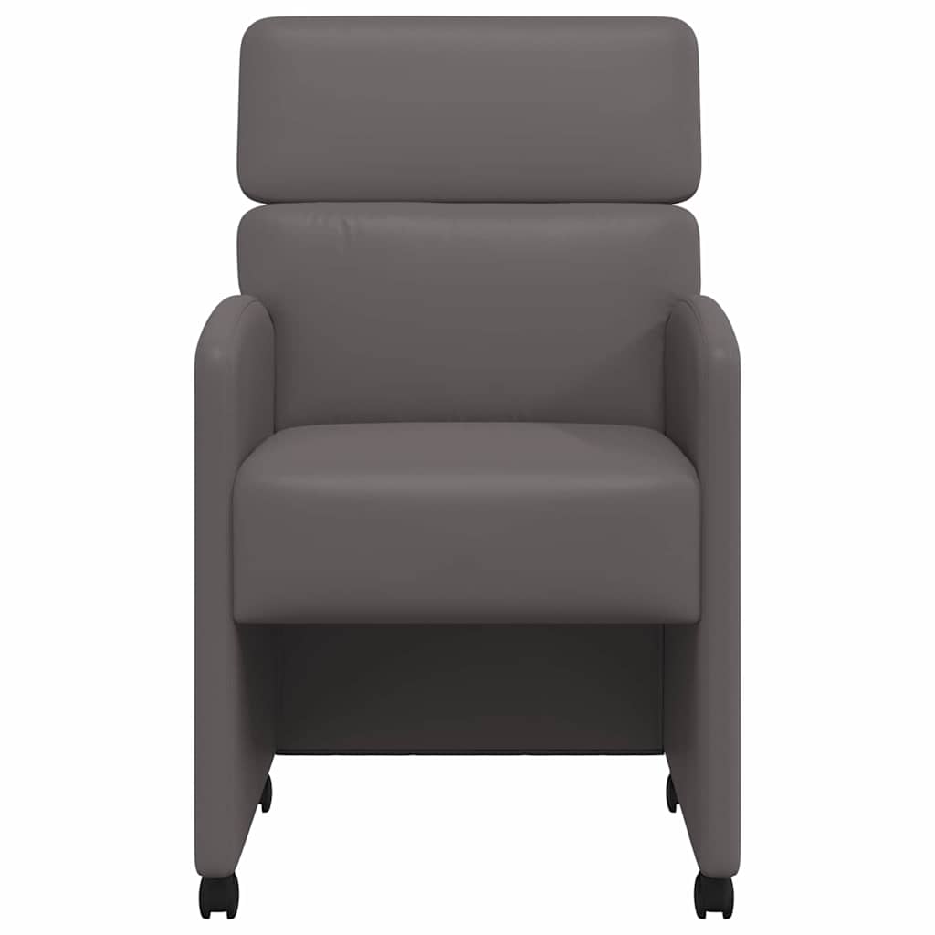 vidaXL Krzesełka jadalne na kółkach 2 pcs Szary 58 x 65 x 98 cm