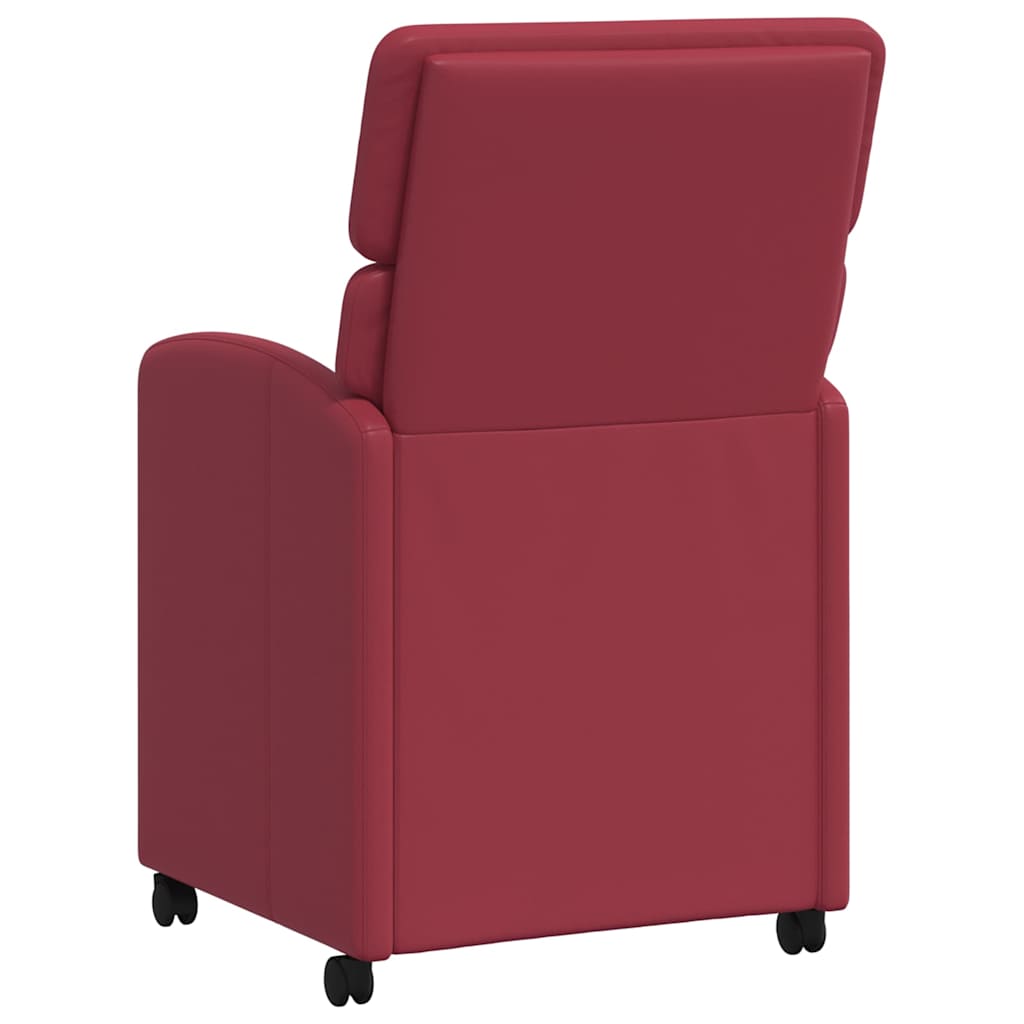 vidaXL Krzesełka jadalne na kółkach z kółkami 2 pcs czerwone wino