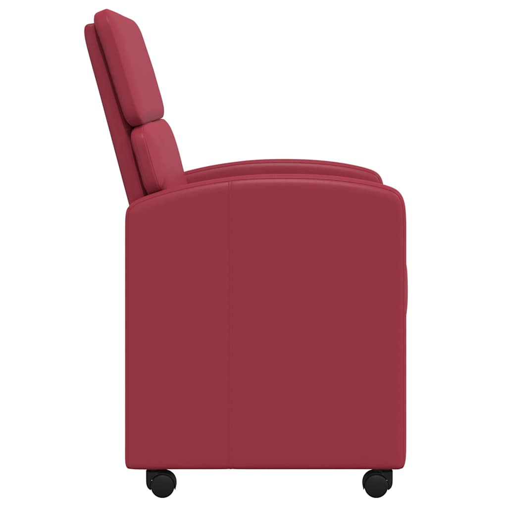 vidaXL Krzesełka jadalne na kółkach z kółkami 2 pcs czerwone wino