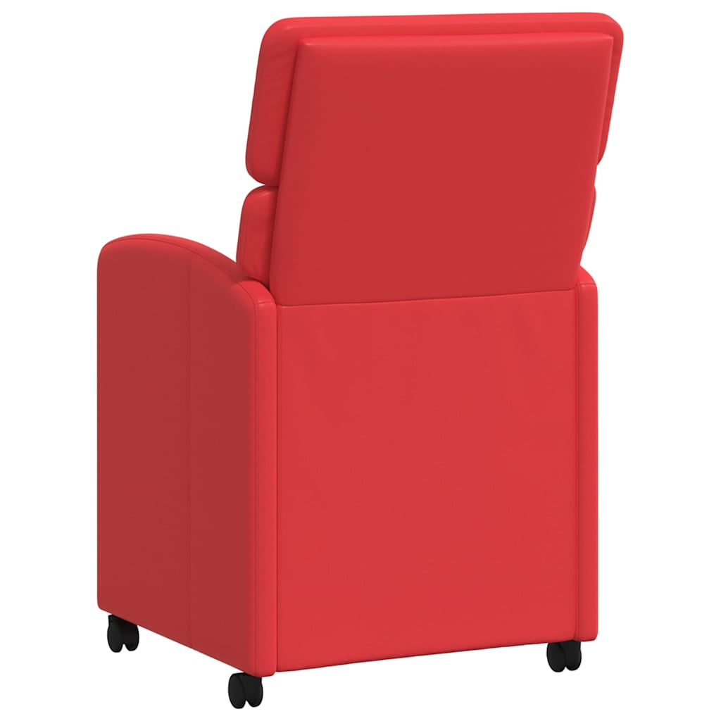 vidaXL Krzesełka jadalne na kółkach 2 pcs Czerwony 58 x 65 x 98 cm