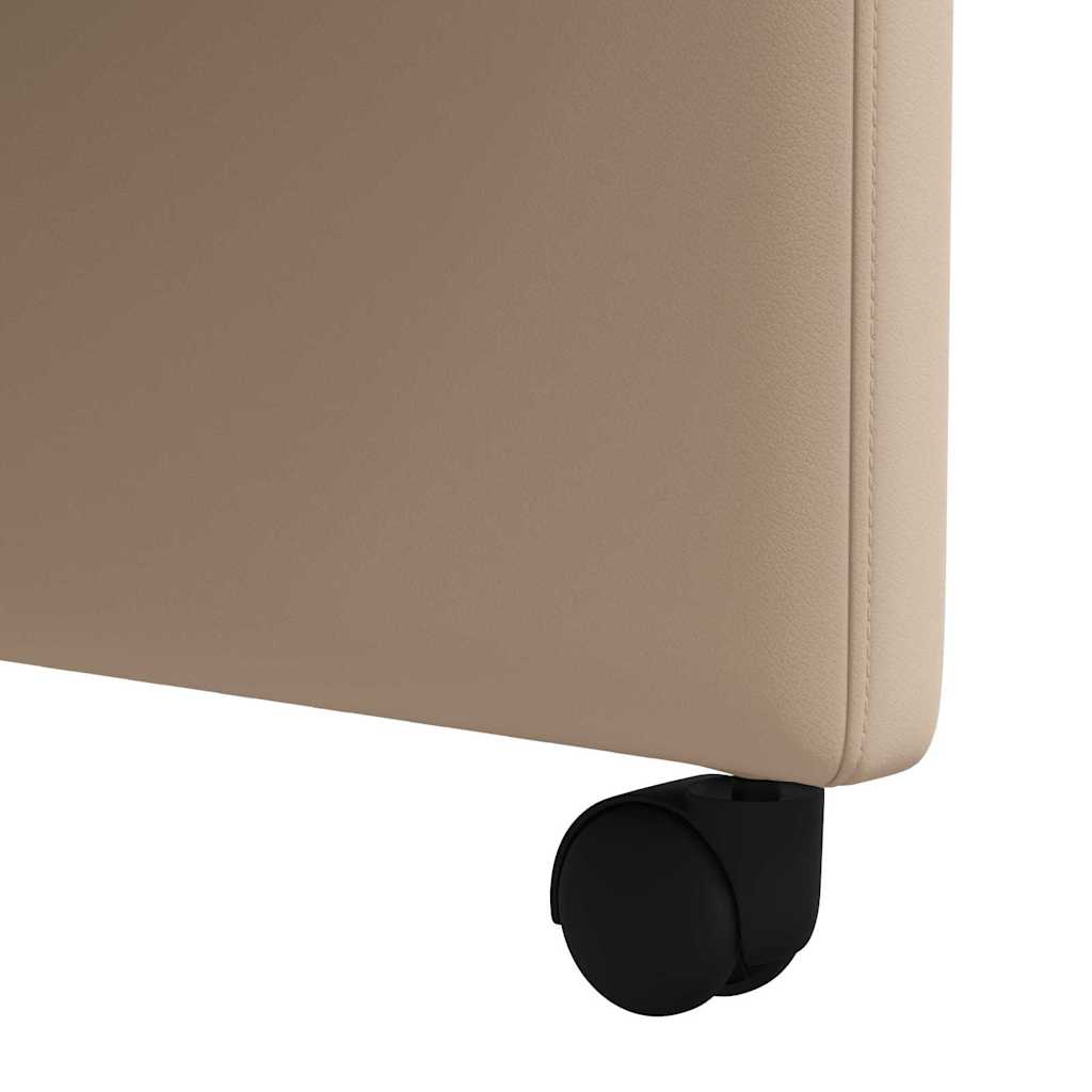 vidaXL Krzesełka jadalne na kółkach 2 pcs Cappuccino 58 x 65 x 98 cm