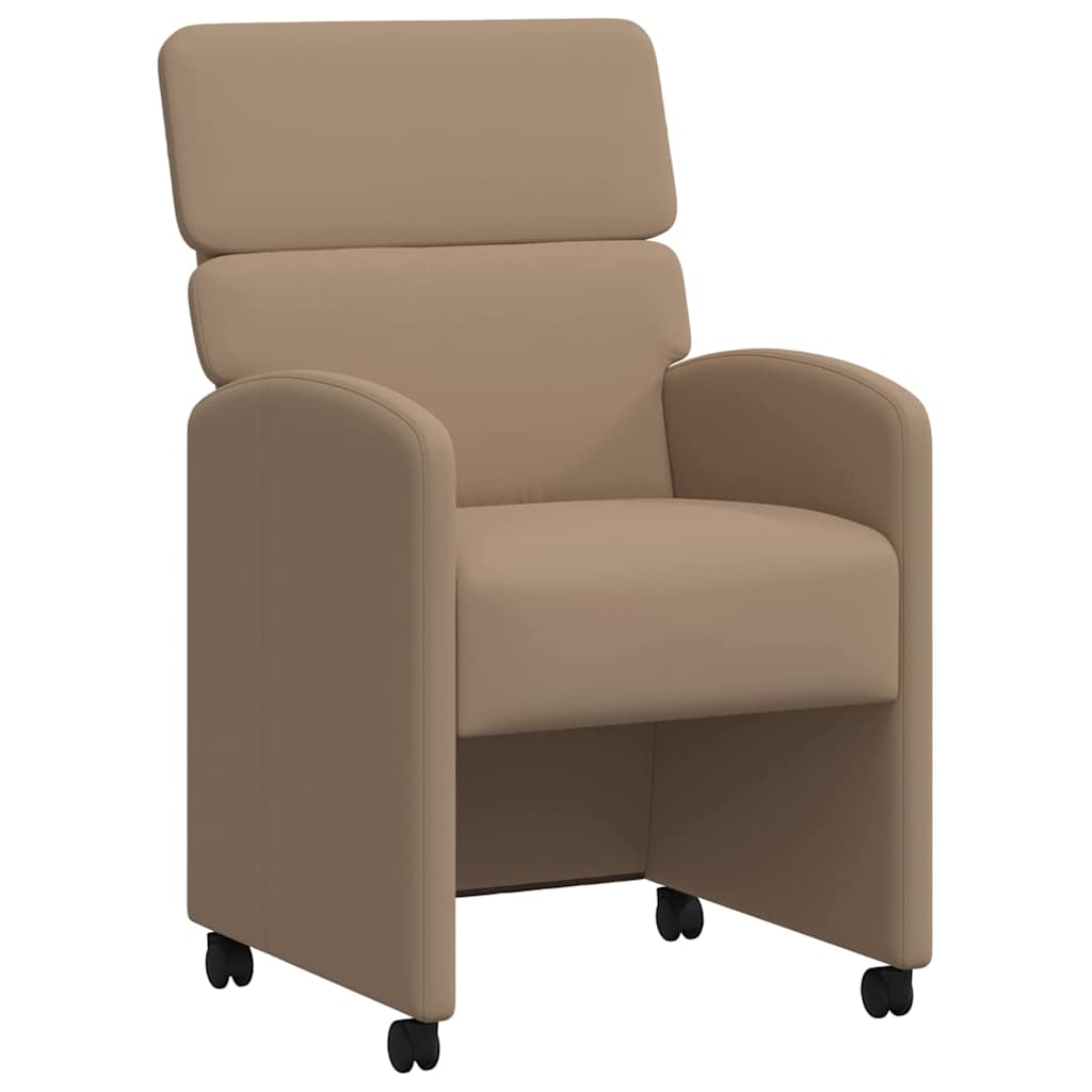 vidaXL Krzesełka jadalne na kółkach 2 pcs Cappuccino 58 x 65 x 98 cm