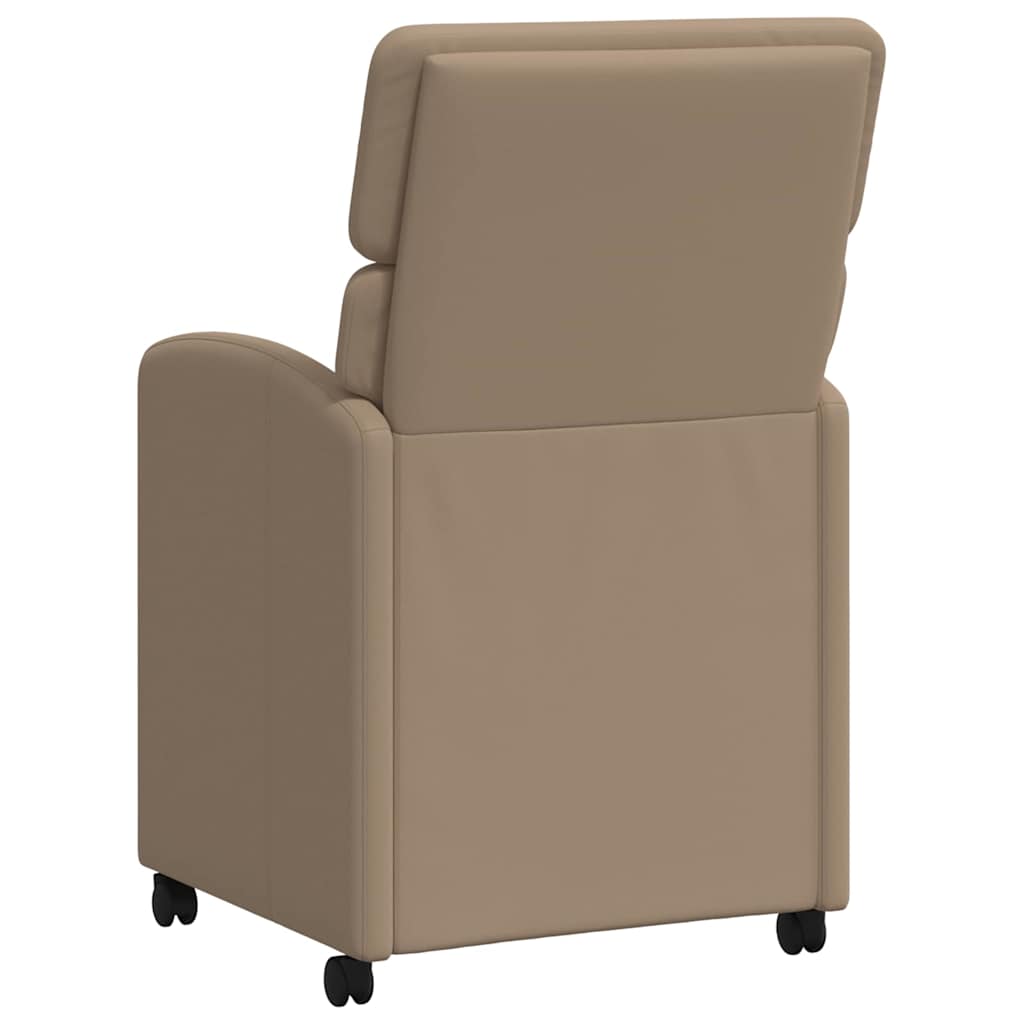 vidaXL Krzesełka jadalne na kółkach 2 pcs Cappuccino 58 x 65 x 98 cm