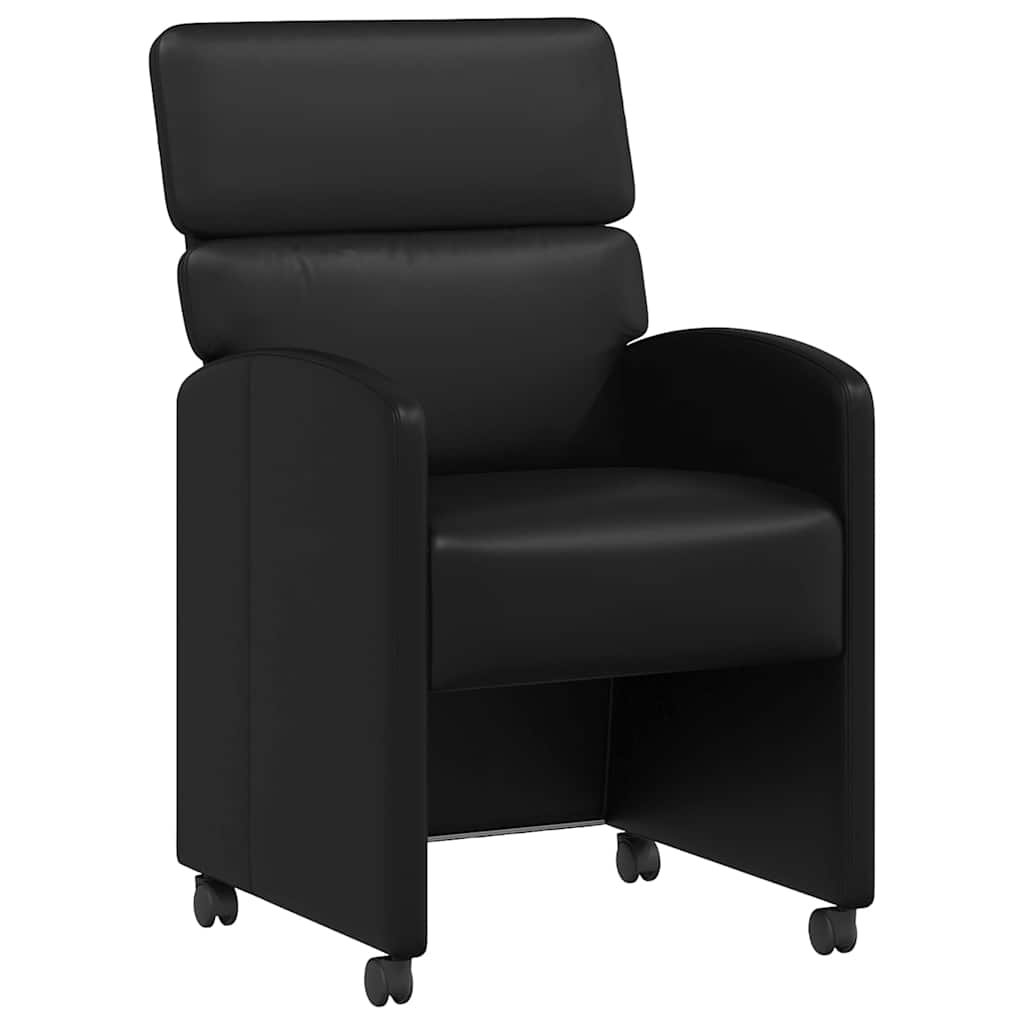 vidaXL Krzesełka jadalne na kółkach 2 pcs Czarny 58 x 65 x 98 cm