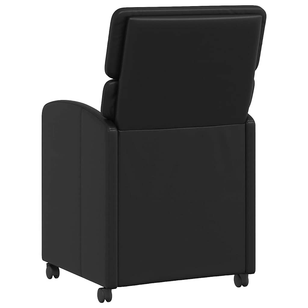 vidaXL Krzesełka jadalne na kółkach 2 pcs Czarny 58 x 65 x 98 cm
